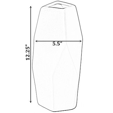 Decorative Ceramic Multi Paned Vase, Modern Style Centerpiece Table Vase