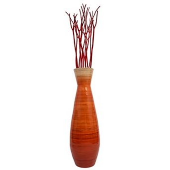 Uniquewise Classic Bamboo Floor Vase Handmade, For Dining, Living Room, Entryway
