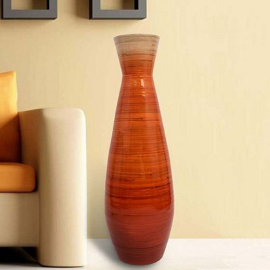 Uniquewise Classic Bamboo Floor Vase Handmade, For Dining, Living Room, Entryway