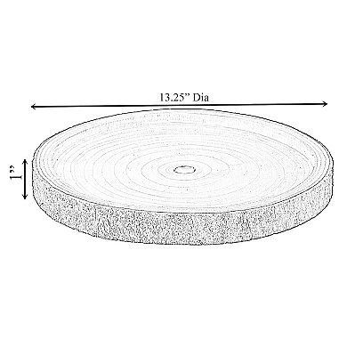 Natural Wooden Bark Round Slice 14 inch Tray, Rustic Table Charger Centerpiece