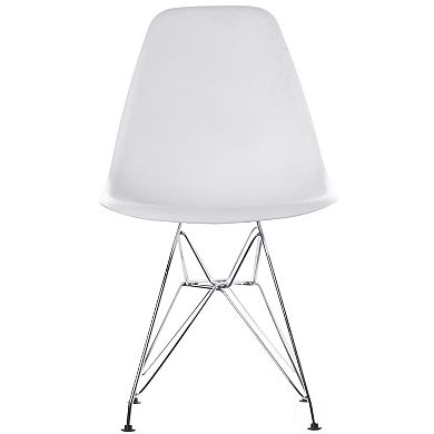 Mid-Century Modern Style Plastic DSW Shell Dining Chair with Metal Legs
