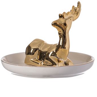 Uniquewise Deer Design Jewelry Holder with Decorative Trinket Dish Organizer