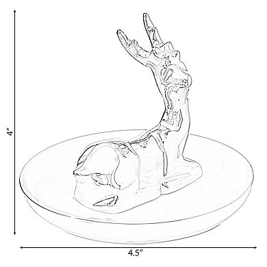 Uniquewise Deer Design Jewelry Holder with Decorative Trinket Dish Organizer