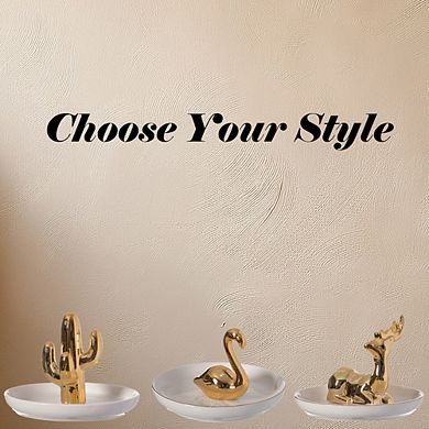 Uniquewise Deer Design Jewelry Holder with Decorative Trinket Dish Organizer