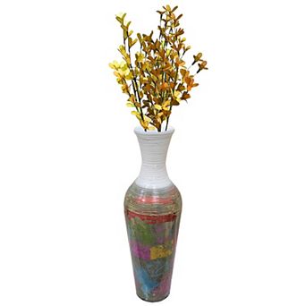 Uniquewise Tall Vases for Floor, Contemporary Bamboo Floor Vase