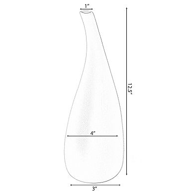 13-inch Large White Ceramic Water Drop Vase - Modern Teardrop Shape for Home Decor