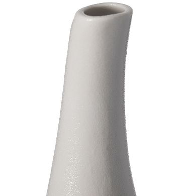 13-inch Large White Ceramic Water Drop Vase - Modern Teardrop Shape for Home Decor
