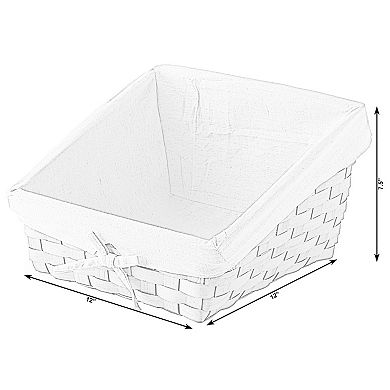 Wooden Angled Display Basket with Fabric Liner for Storage and Display