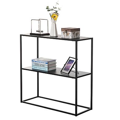 Modern Display Metal Console Table with Open Shelf, for Dining, Entryway and Hallway