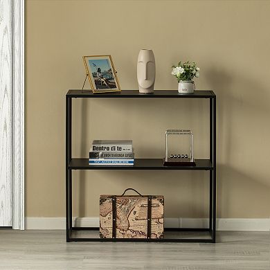 Modern Display Metal Console Table with Open Shelf, for Dining, Entryway and Hallway