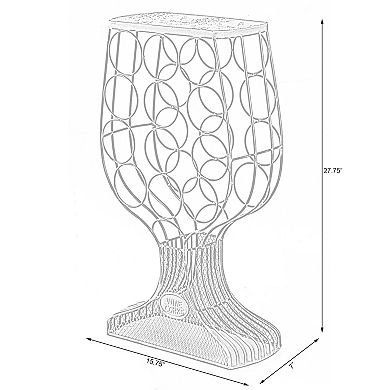 Freestanding Wine Rack Goblet Design Holds 12 Bottles, Includes Wine Cork Holder