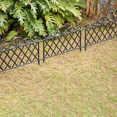 Plastic Garden Edging Border Fence, Flower Bed Barrier, Set of 3