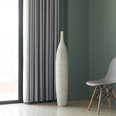 Modern Decorative Bottle Shape Floor Vase Ribbed Design