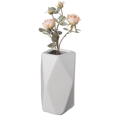 Decorative Ceramic Multi Paned Vase, Modern Style Centerpiece Table Vase