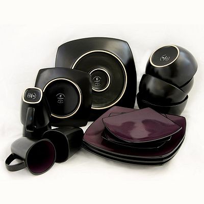 Gibson Soho Lounge Square 16-Piece Dinnerware Set