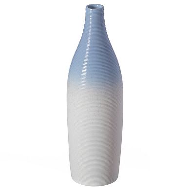 Modern Decorative Ceramic Table Vase Ripped Design Bottle Shape Flower Holder