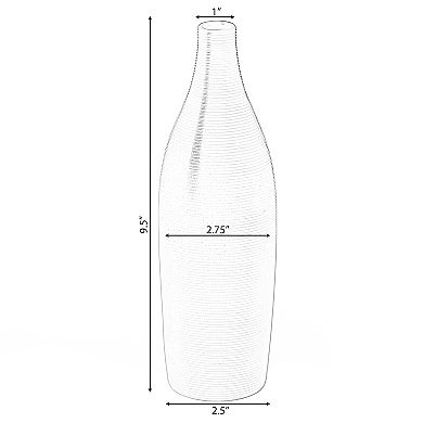 Modern Decorative Ceramic Table Vase Ripped Design Bottle Shape Flower Holder