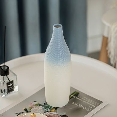 Modern Decorative Ceramic Table Vase Ripped Design Bottle Shape Flower Holder