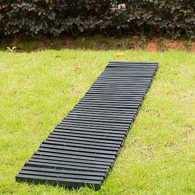 "Black Garden Pathway Track Outdoor Flooring Waterproof Tile Anti-slip Pavers Floor Mat