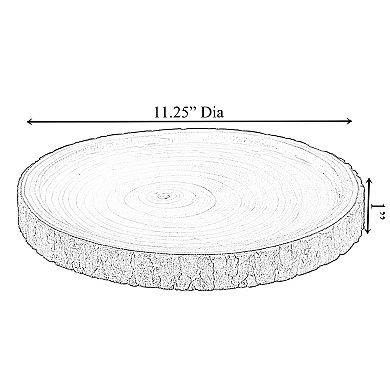Natural Wooden Bark Round Slice 12-inch Tray, Rustic Table Charger Centerpiece