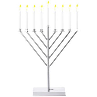 Large Metal Silver Coated Hanukkah Menorah 2 Ft. For Synagogue