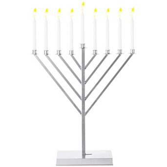 Large Metal Silver Coated Hanukkah Menorah 2 Ft. For Synagogue