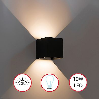 Modern Wall Sconce LED Waterproof Wall Lamp Aluminum with Adjustable Beam 10-Watt 4000K