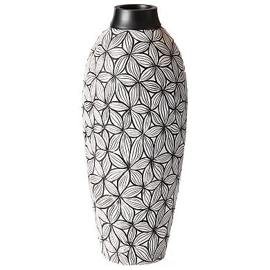 Unique Classic Style Flower Design Round Table Vase for Entryway Dining or Living Room