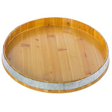 Barrel Head Decorative Storage Serving Tray