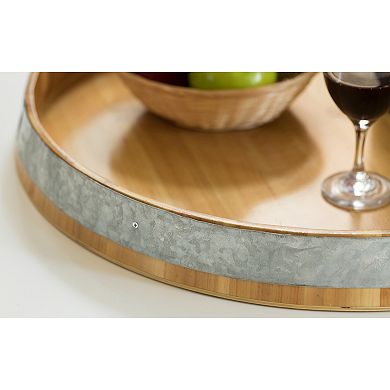 Barrel Head Decorative Storage Serving Tray