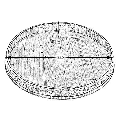 Barrel Head Decorative Storage Serving Tray