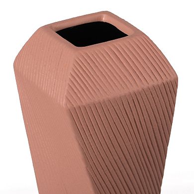 Decorative Ceramic Square Twisted Centerpiece Table Vase