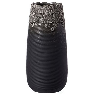 Boho Vases for Table Decor, Housewarming Gift, Black Ceramic Centerpiece Table Vase for Home Decor