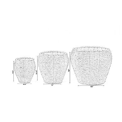 Woven Round Flowerpot Planter Basket with Leak-Proof Plastic Lining