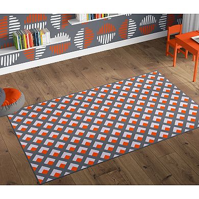 Deerlux Modern Living Room Area Rug with Nonslip Backing