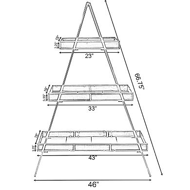 Large Ladder Triangular 3 Tier Metal Display Shelving Server Rack