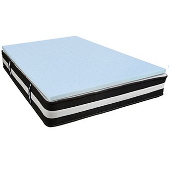 Emma and Oliver 12" Mattress & Gel Memory Foam Topper Bundle Set