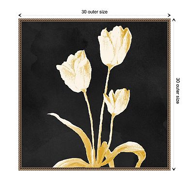 Floral Stillness On Black By Michael Marcon Framed Canvas Wall Art Print