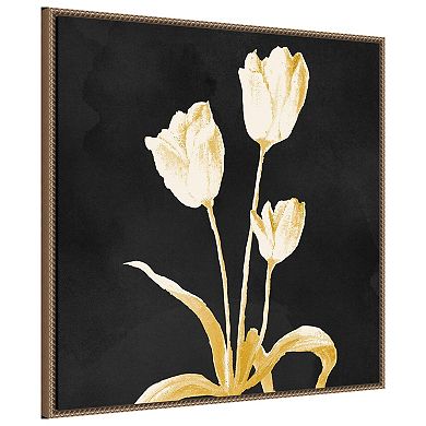 Floral Stillness On Black By Michael Marcon Framed Canvas Wall Art Print