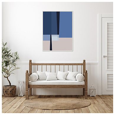Blue Lines 1 By Alyson Storms Framed Canvas Wall Art Print