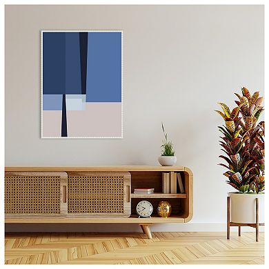 Blue Lines 1 By Alyson Storms Framed Canvas Wall Art Print
