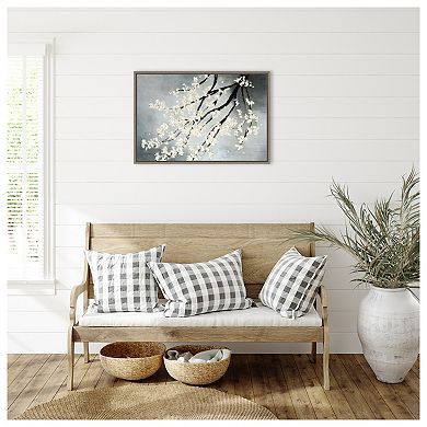 Cherry Tree Blossoms By Kari Taylor Framed Canvas Wall Art Print
