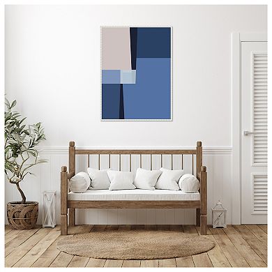 Blue Lines 3 By Alyson Storms Framed Canvas Wall Art Print