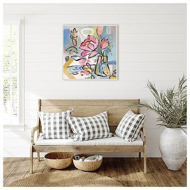 Flowers Picked From The Garden Ii By Vas Athas Framed Canvas Wall Art Print