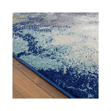 Luxe Weavers Modern Abstract Blue Area Rug