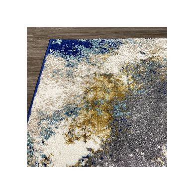 Luxe Weavers Modern Abstract Blue Area Rug