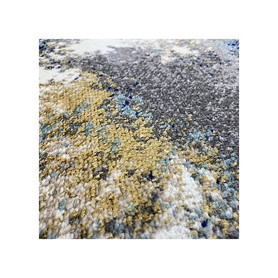 Luxe Weavers Modern Abstract Blue Area Rug