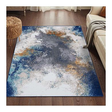 Luxe Weavers Modern Abstract Blue Area Rug