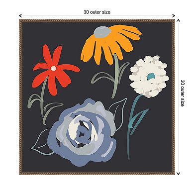 Flowers At Night By Robin Maria Framed Canvas Wall Art Print
