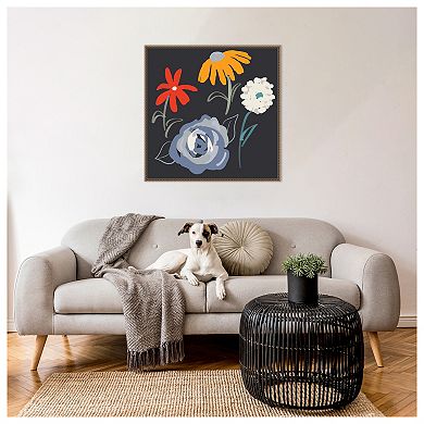 Flowers At Night By Robin Maria Framed Canvas Wall Art Print